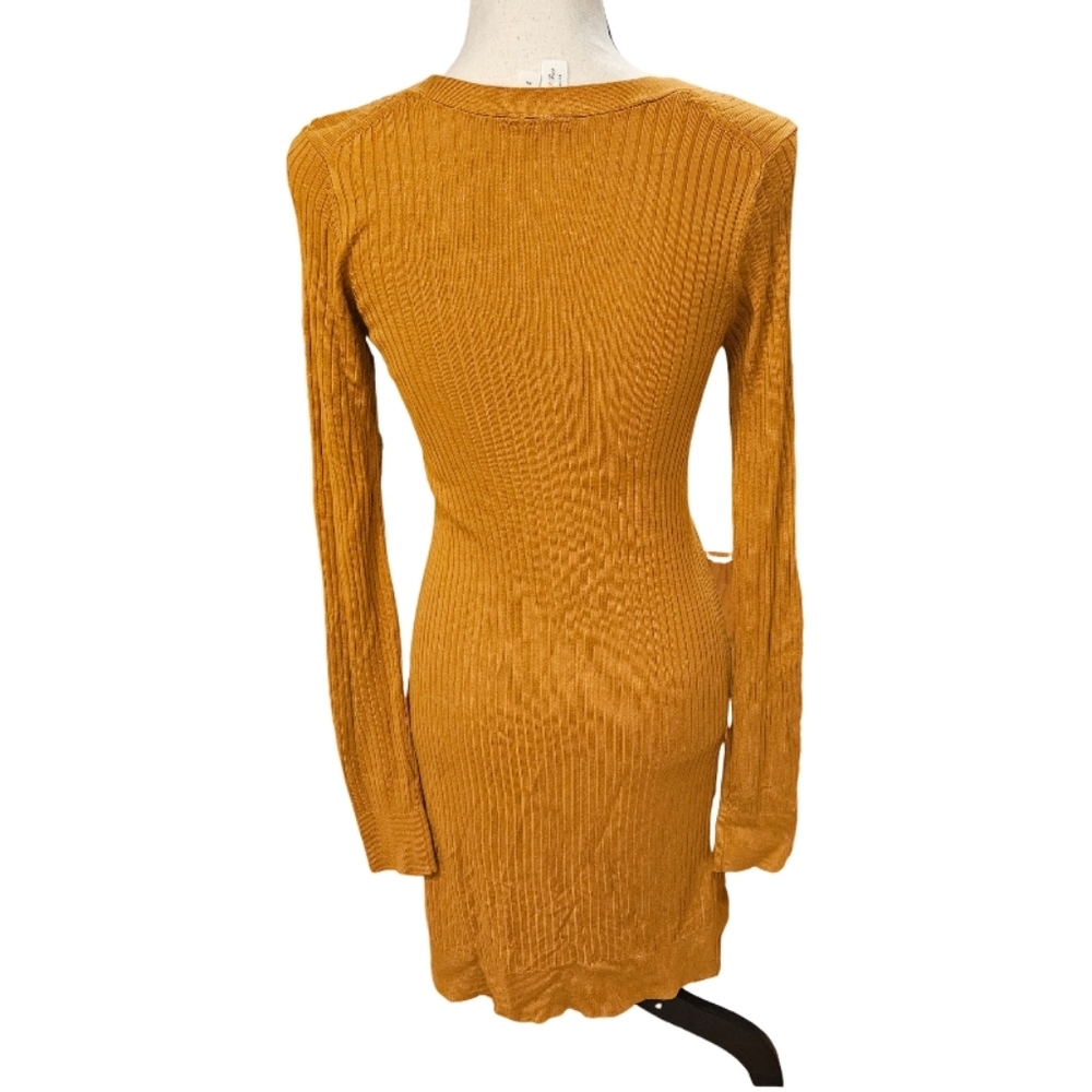 NWT - Anthropologie Elegant Mustard Cardigan Dress - Picture 5 of 9